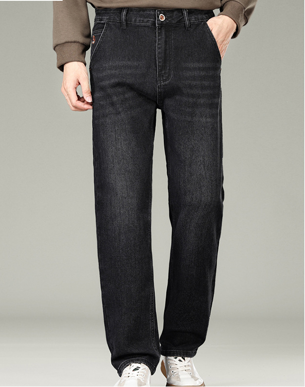 Raka denimbyxor för män