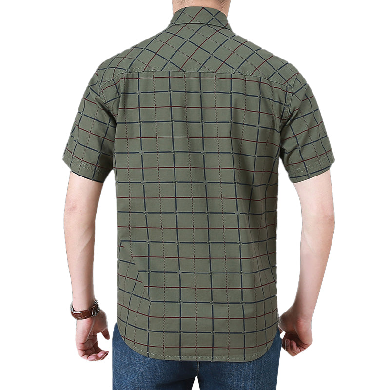 Kortärmad rutig skjorta för män