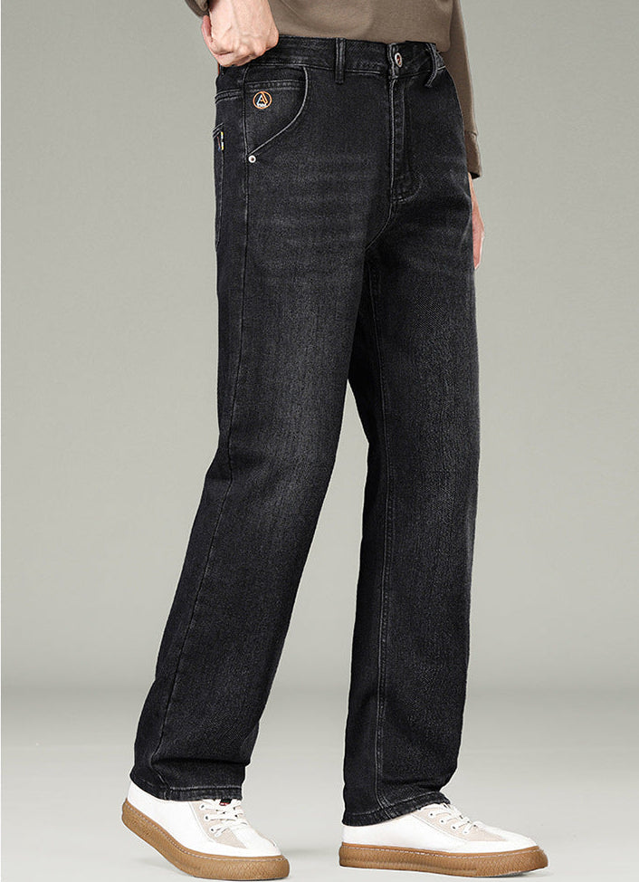 Raka denimbyxor för män