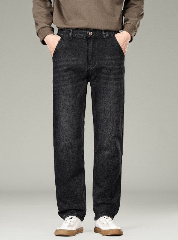 Raka denimbyxor för män