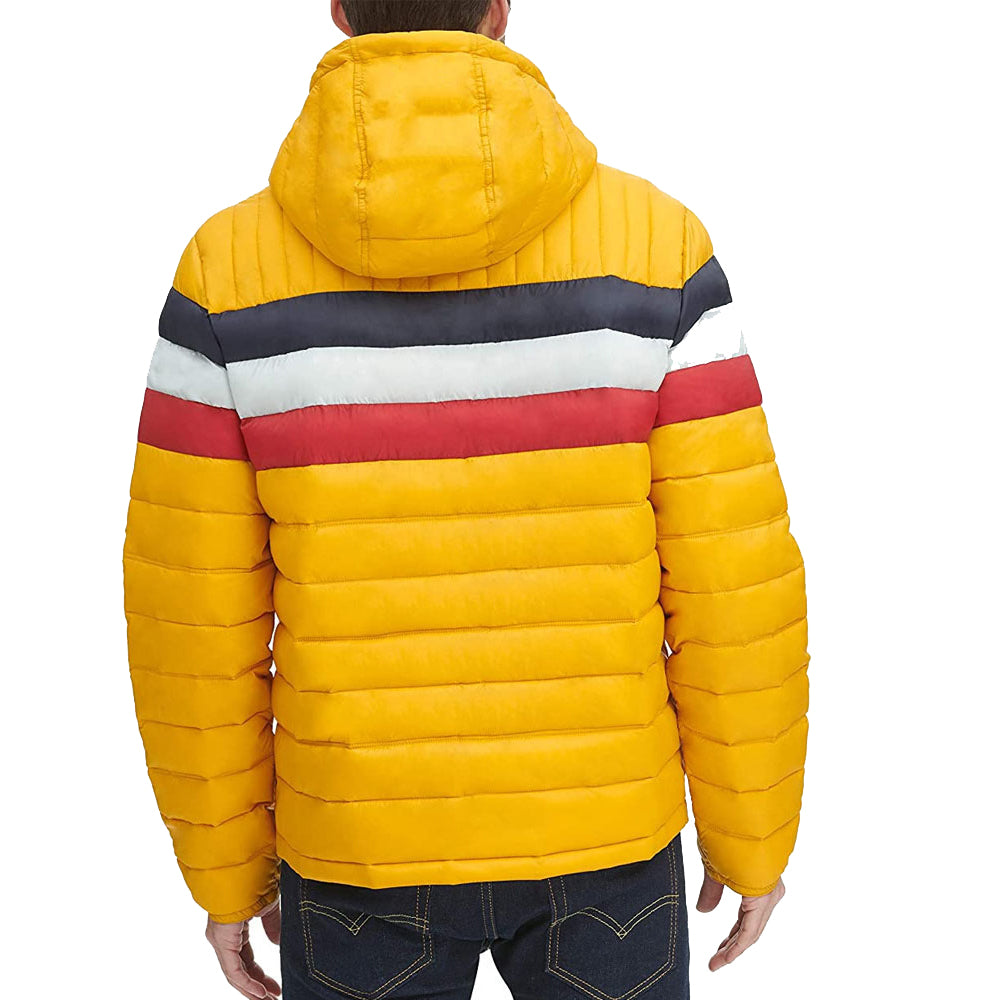 Pufferjacka med huva för män