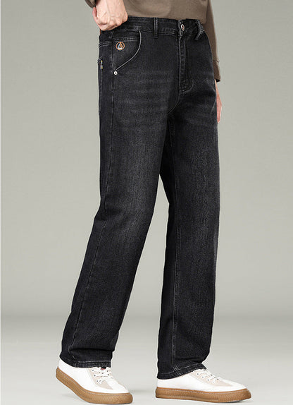 Raka denimbyxor för män