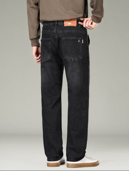 Raka denimbyxor för män