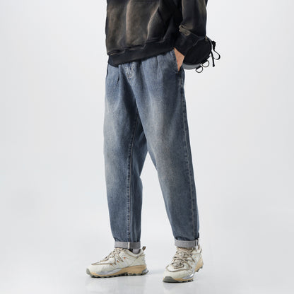 Lösa avsmalnande byxor för män