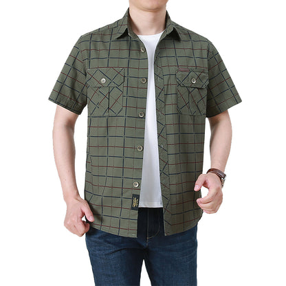 Kortärmad rutig skjorta för män